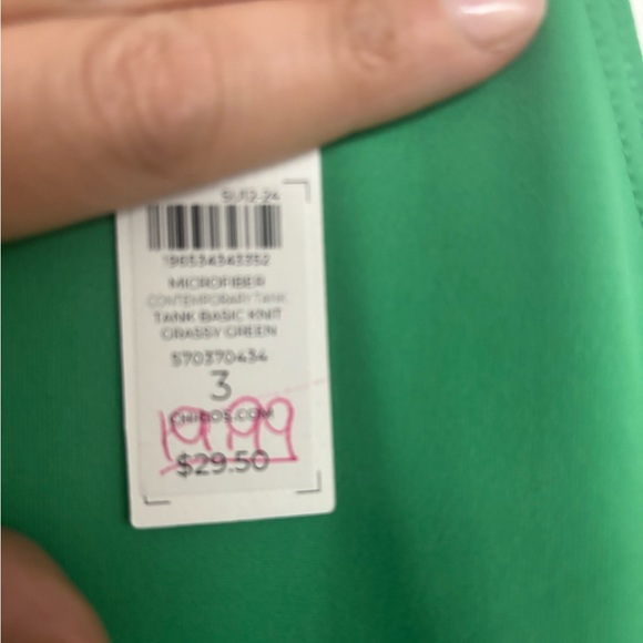 Chico's Microfiber Green Tank Top Scoop Neck - Picture 3 of 3